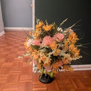 Wedding bouquet with Pink and Yellow Accents